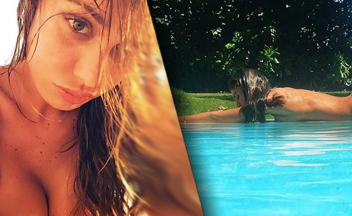 belen rodriguez nuota piscina maldive