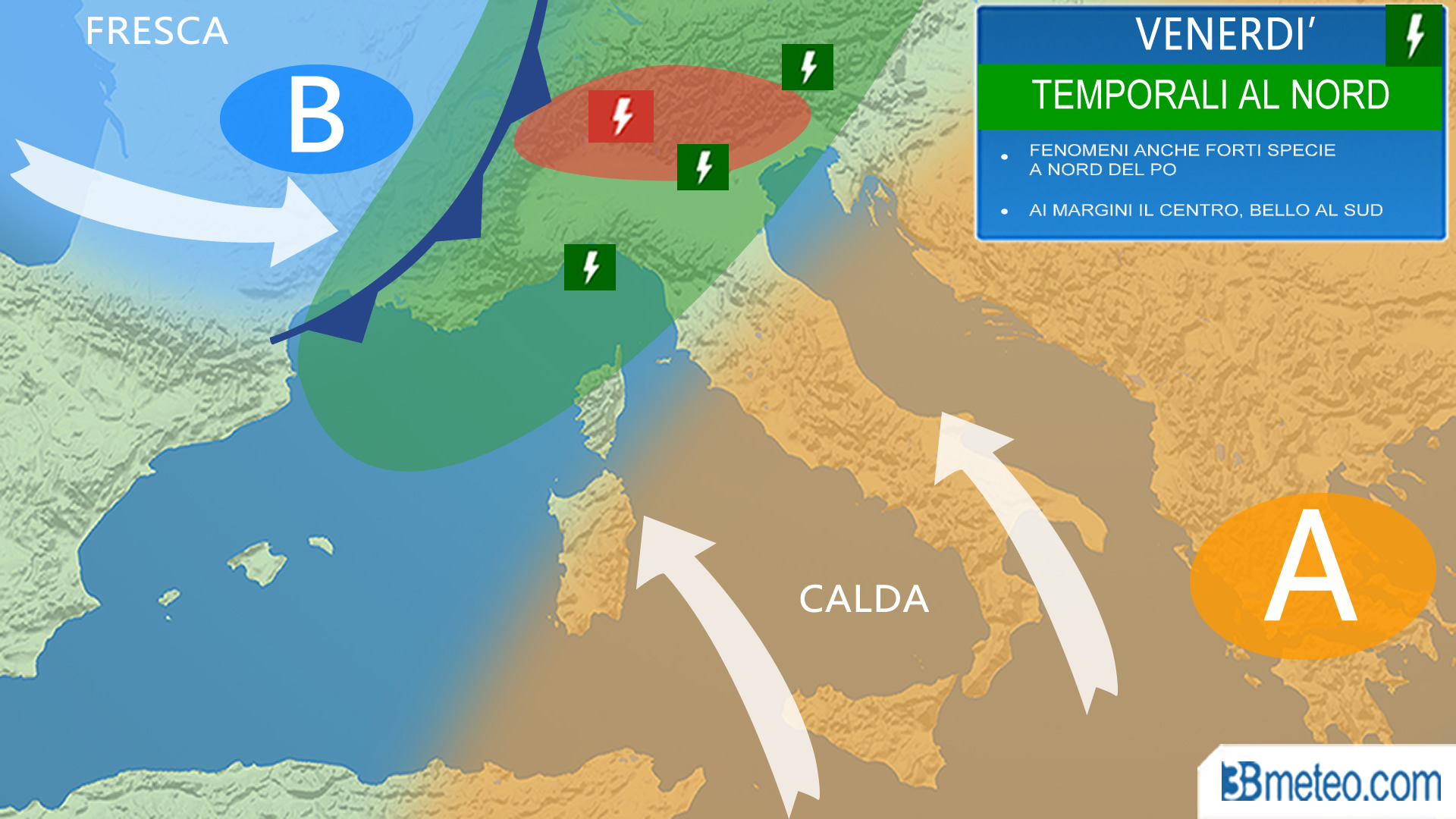 meteo italia venerdi